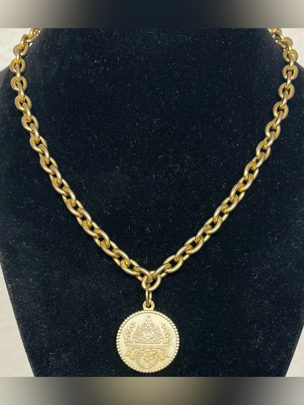 Gold-Tone Coin Pendant Chain Necklace
